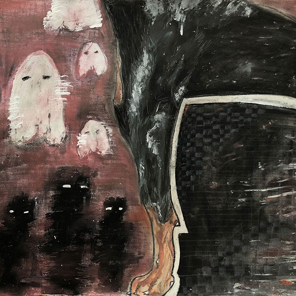 Mixed media abstract drawing